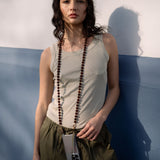 Frida - 120cm amber glass beaded phone chain