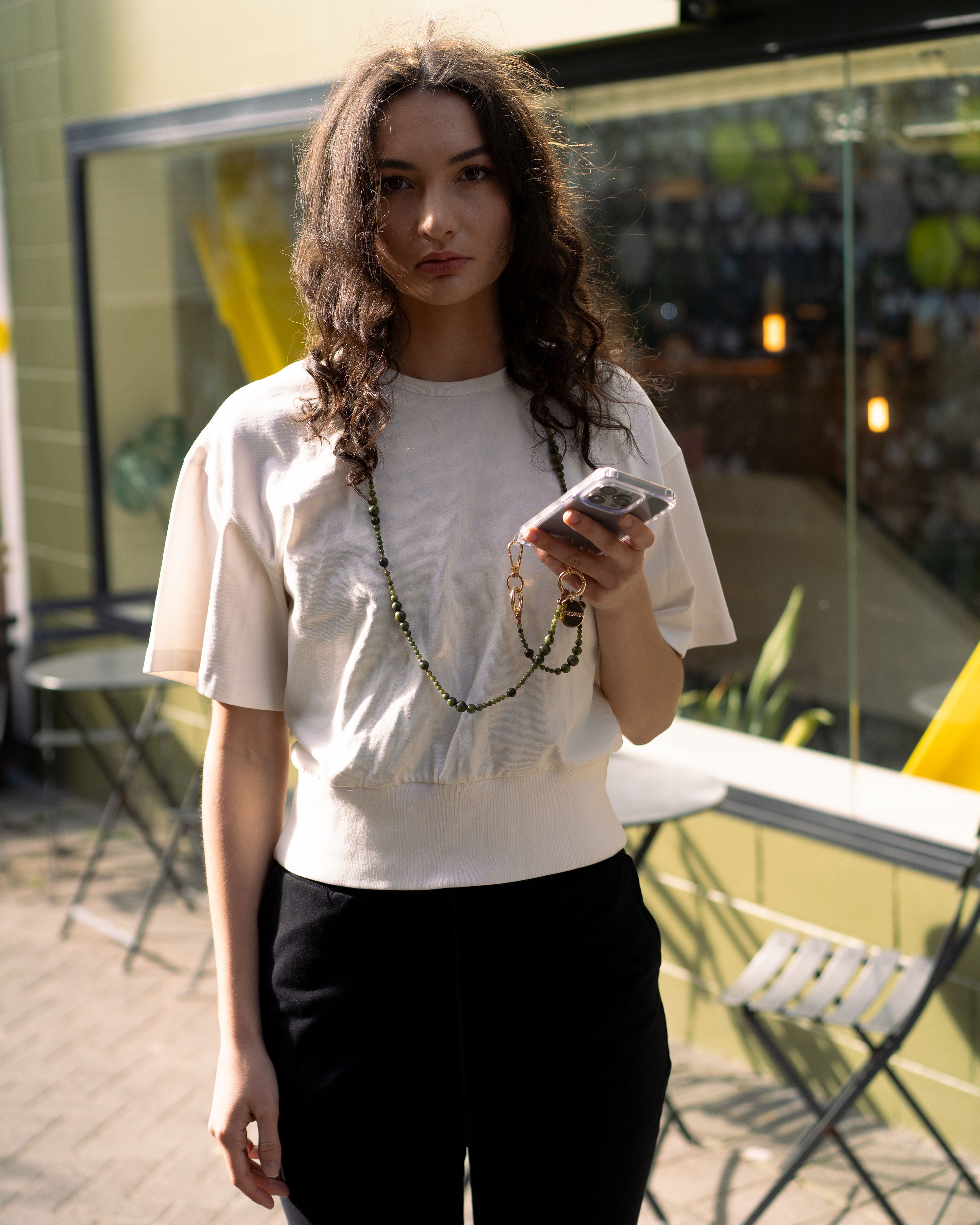 Hariata - custom phone and lanyard chain with greenstone – Cantermelon