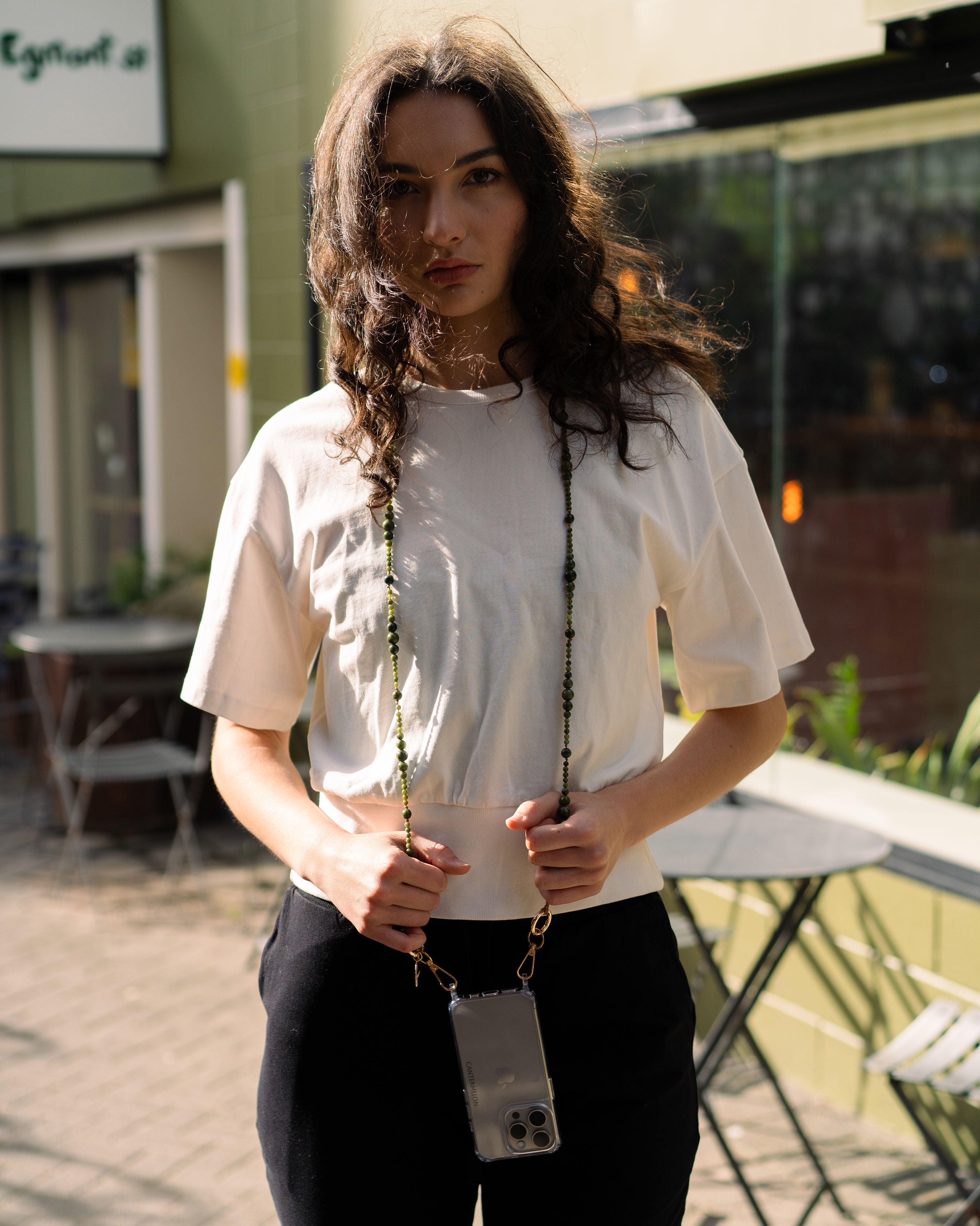 Hariata - custom phone and lanyard chain with greenstone – Cantermelon